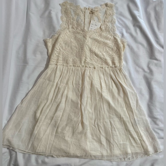Rebellion Cream Halter Sundress for Wedding Guests - Picture 1 of 5